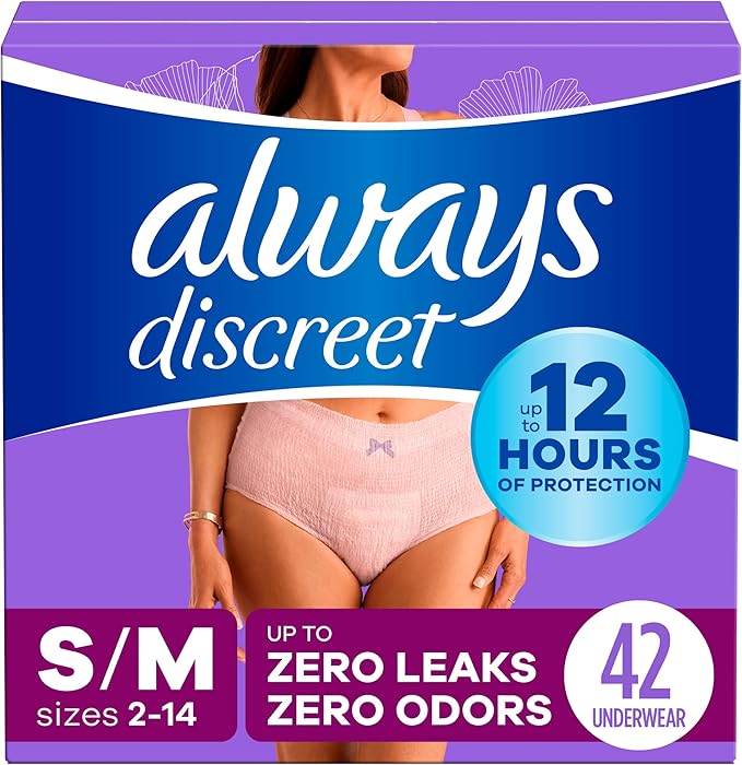 Adult Incontinence Underwear for Women and Postpartum Underwear, S/M, Up to 100%* Bladder Leak Protection