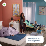 Washable Underpads 34" x 36" Pack of 4 Heavy Absorbency Reusable Bedwetting Incontinence Pads for Adults, Kids, & Pets - Waterproof Protective Pad for Bed, Couch, Sofa, Floor