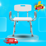 Shower Chair for Inside Shower with Arms and Back, 500 lbs Heavy Duty Shower Seat for Bathtub, Height Adjustable Safety Bath Seat for Elderly, Adults, Handicap and Disabled