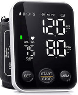 Blood Pressure Monitor Upper Arm Monitors for Home Use BP Machine Sphygmomanometer with 2x120 Reading Memory Adjustable Arm Cuff 8.7"-15.7" Large Display with LED Background Light Storage Bag