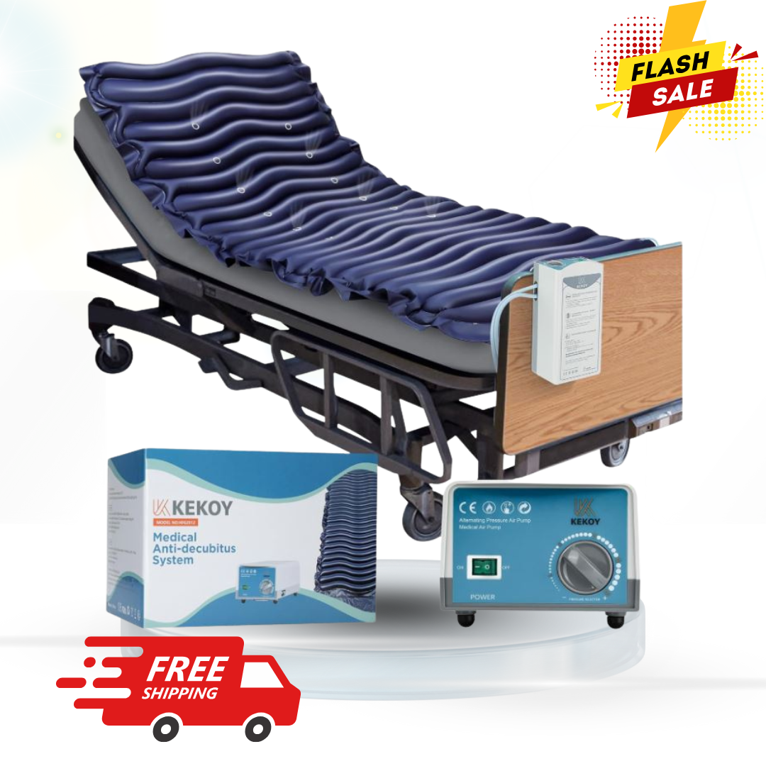 Alternating Air Pressure Mattress Pad with Micro Air Vents for Bedsore Prevention, with Whisper Quiet Pump, Waterproof Pressure Relief Ulcer Cushion Pad for Bed Sores for Hospital Bed Home Use