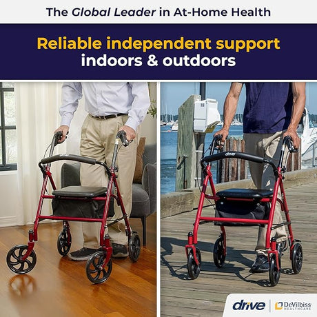 Drive Medical Wheel Rollator Walker With Seat