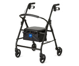 Medline Steel Rollator Walker for Adult Mobility Impairment, Burgundy, 350 lb. Weight Capacity, 6” Wheels, Foldable, Adjustable Handles, Rolling Walker for Seniors