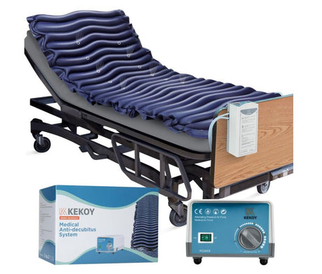 Alternating Air Pressure Mattress Pad with Micro Air Vents for Bedsore Prevention, with Whisper Quiet Pump, Waterproof Pressure Relief Ulcer Cushion Pad for Bed Sores for Hospital Bed Home Use