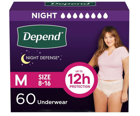Adult Incontinence & Postpartum Bladder Leak Underwear for Women, Disposable, Overnight, Medium, Blush