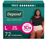 Adult Incontinence & Postpartum Bladder Leak Underwear for Women, Disposable, Maximum, Large, Blush