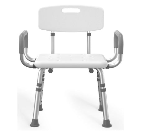 Shower Chair for Inside Shower with Arms and Back, 500 lbs Heavy Duty Shower Seat for Bathtub, Height Adjustable Safety Bath Seat for Elderly, Adults, Handicap and Disabled