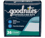 Goodnites Disposable Bed Pads/Bed Mats for Bedwetting, 2.4 x 2.8 ft, 36 Ct (4 Packs of 9)