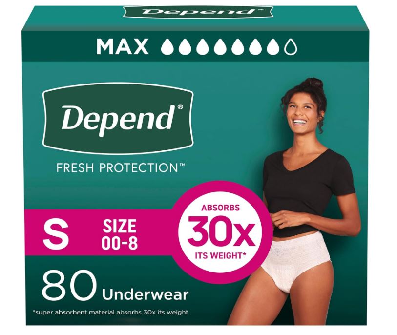 Adult Incontinence & Postpartum Bladder Leak Underwear for Women, Disposable, Maximum, Small, Blush
