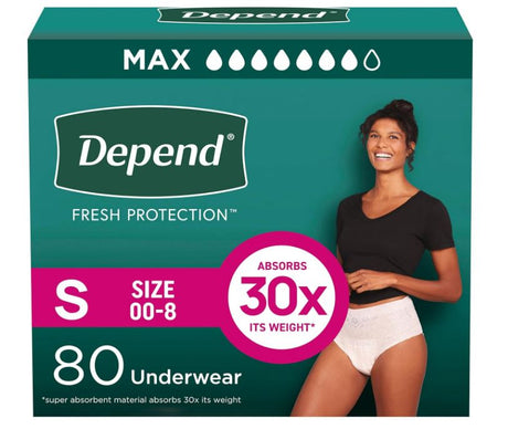 Adult Incontinence & Postpartum Bladder Leak Underwear for Women, Disposable, Maximum, Small, Blush