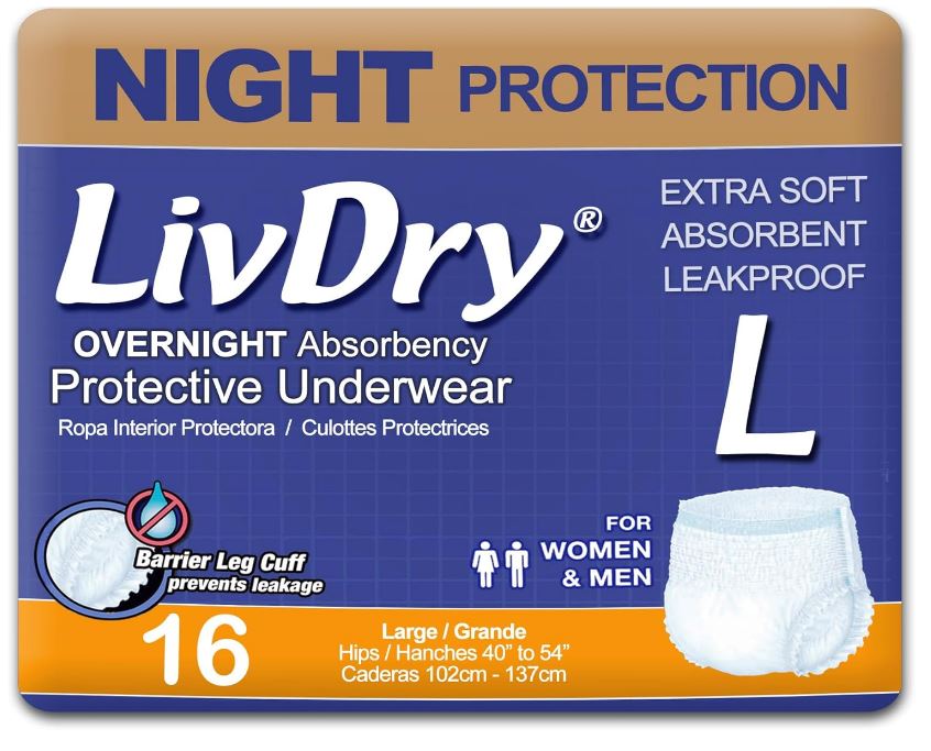 Adult Diapers Large Incontinence Underwear, Overnight, Leak Protection
