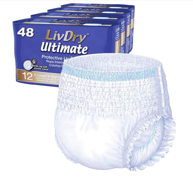 Adult Incontinence Underwear, Max Absorbent Adult Diapers with Leak Protection, X-Large