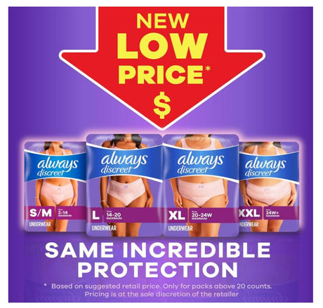 Adult Incontinence Underwear for Women and Postpartum Underwear, Extra Large, Up to 100% Bladder Leak Protection, 64 Count (2 Packs of 32)