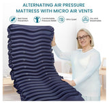 Alternating Air Pressure Mattress Pad with Micro Air Vents for Bedsore Prevention, with Whisper Quiet Pump, Waterproof Pressure Relief Ulcer Cushion Pad for Bed Sores for Hospital Bed Home Use