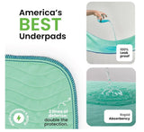 34" x 52" (Pack of 4) - Heavy Absorbency Reusable Incontinence Pads for Kids, Adults, Elderly, and Pets - Waterproof Protective Pad for Bed, Couch, Sofa, Furniture, Floor