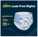 Boys' Nighttime Bedwetting Underwear, Size Large (68-95 lbs)