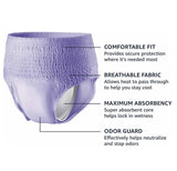 Incontinence Underwear for Women, Protective, Disposable, Postpartum, Maximum Absorbency, Large, Lavender, 54 Count (3 Packs of 18)