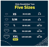 Girls' Nighttime Bedwetting Underwear, Size Large (68-95 lbs)