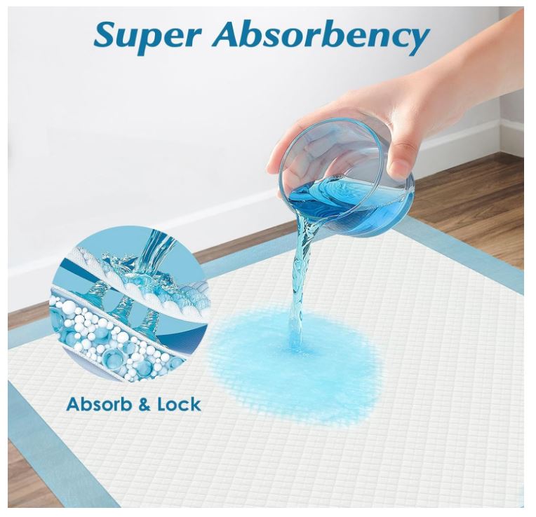 50 Count 30" x 36" or 36" x 36" Super Absorbency Disposable Underpads - Leakproof Quick Drying Pads for Baby, Puppy & Adults, Bed Pads, Incontinence & Dog Pee