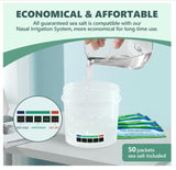 Electric Nasal Irrigation System with 50 Salt Packets, 2 Modes Nose Cleaner with SelfCleaning & Auto Waste Collection Function for Sinus Relief Runny Nose, Nasal Congestion, Itching Nose