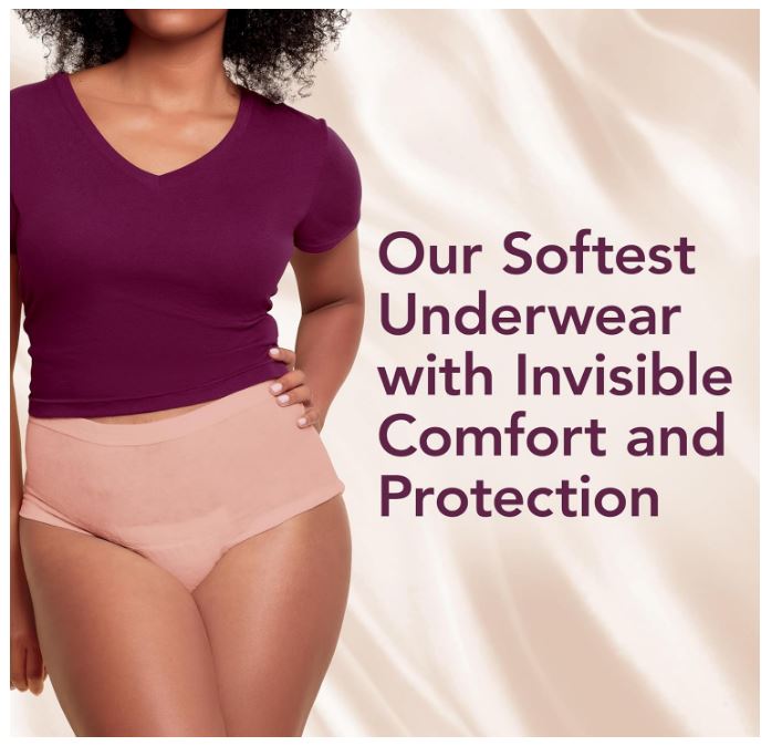 Adult Incontinence & Postpartum Bladder Leak Underwear for Women, Maximum Absorbency, Extra Large, Pink, 48 Count (2 Packs of 24)