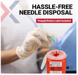 1.5qt (1PK) Mail-in Take Back Sharps Containers with Destruction Services for Safe & Environmentally-Responsible Needle Disposal | Home, Personal, Travel, and Professional Use