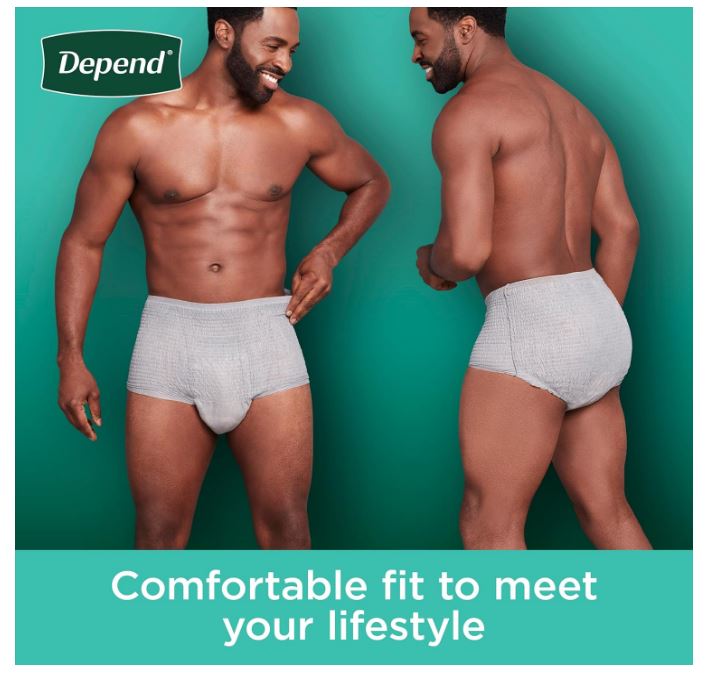 Adult Incontinence Underwear for Men, Disposable, Maximum, Large, Grey