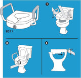 Carex E-Z Lock Raised Toilet Seat With Handles