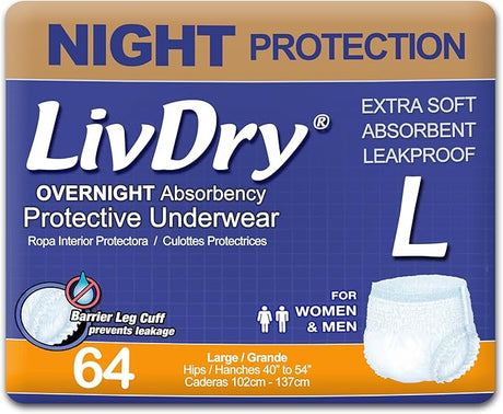 Adult Diapers Large Incontinence Underwear, Overnight, Leak Protection