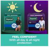 Adult Incontinence Underwear for Men, Disposable, Maximum, Large, Grey