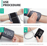 Blood Pressure Monitor Upper Arm Monitors for Home Use BP Machine Sphygmomanometer with 2x120 Reading Memory Adjustable Arm Cuff 8.7"-15.7" Large Display with LED Background Light Storage Bag
