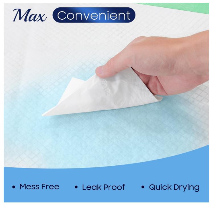 50 Count Hospital Grade 130 Gram 36” x 36” Max Absorbency Disposable Underpads, Leakproof Quick Drying XXXL Bed Pads Disposable for Adults, Kids, Pets Incontinence Pads, Pee Pads