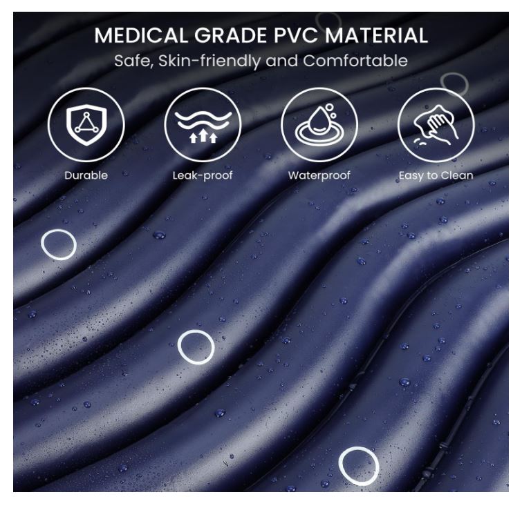 Alternating Air Pressure Mattress Pad with Micro Air Vents for Bedsore Prevention, with Whisper Quiet Pump, Waterproof Pressure Relief Ulcer Cushion Pad for Bed Sores for Hospital Bed Home Use