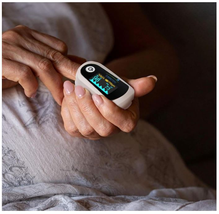 Fingertip Pulse Oximeter, Blood Oxygen Monitor with Free App, Plethysmograph, and Perfusion Index (with Bluetooth)