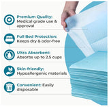 40 XL 36 x 36 Heavy Duty Ultra Absorbent Bed Pads w/ Adhesive by Nurture | Disposable Chux Liners, Underpads, Adult Incontinence Hospital Grade Chucks