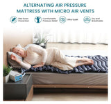 Alternating Air Pressure Mattress Pad with Micro Air Vents for Bedsore Prevention, with Whisper Quiet Pump, Waterproof Pressure Relief Ulcer Cushion Pad for Bed Sores for Hospital Bed Home Use